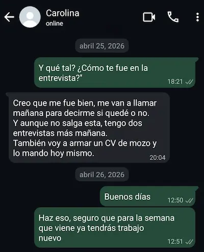 Testimonio WhatsApp 1